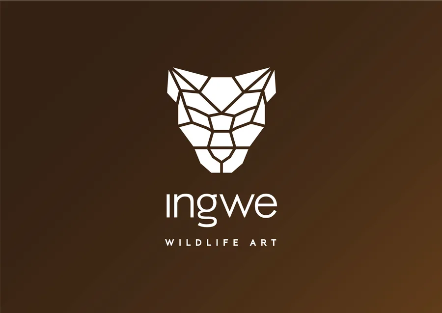 Ingwe Wildlife Art geometric logo mark for Namibian wildlife creative brand