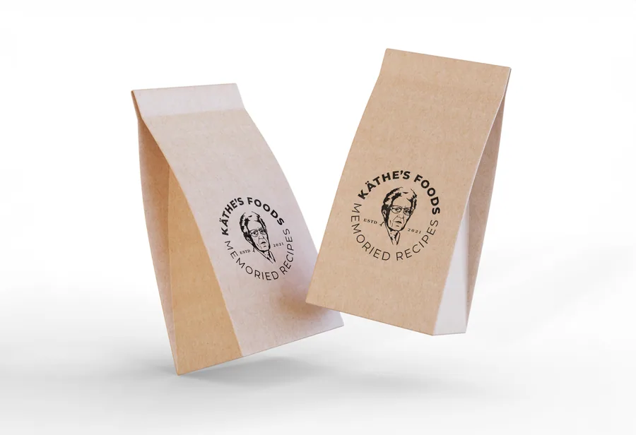 Kathe’s Foods kraft packaging and food brand identity by BrandsByAura
