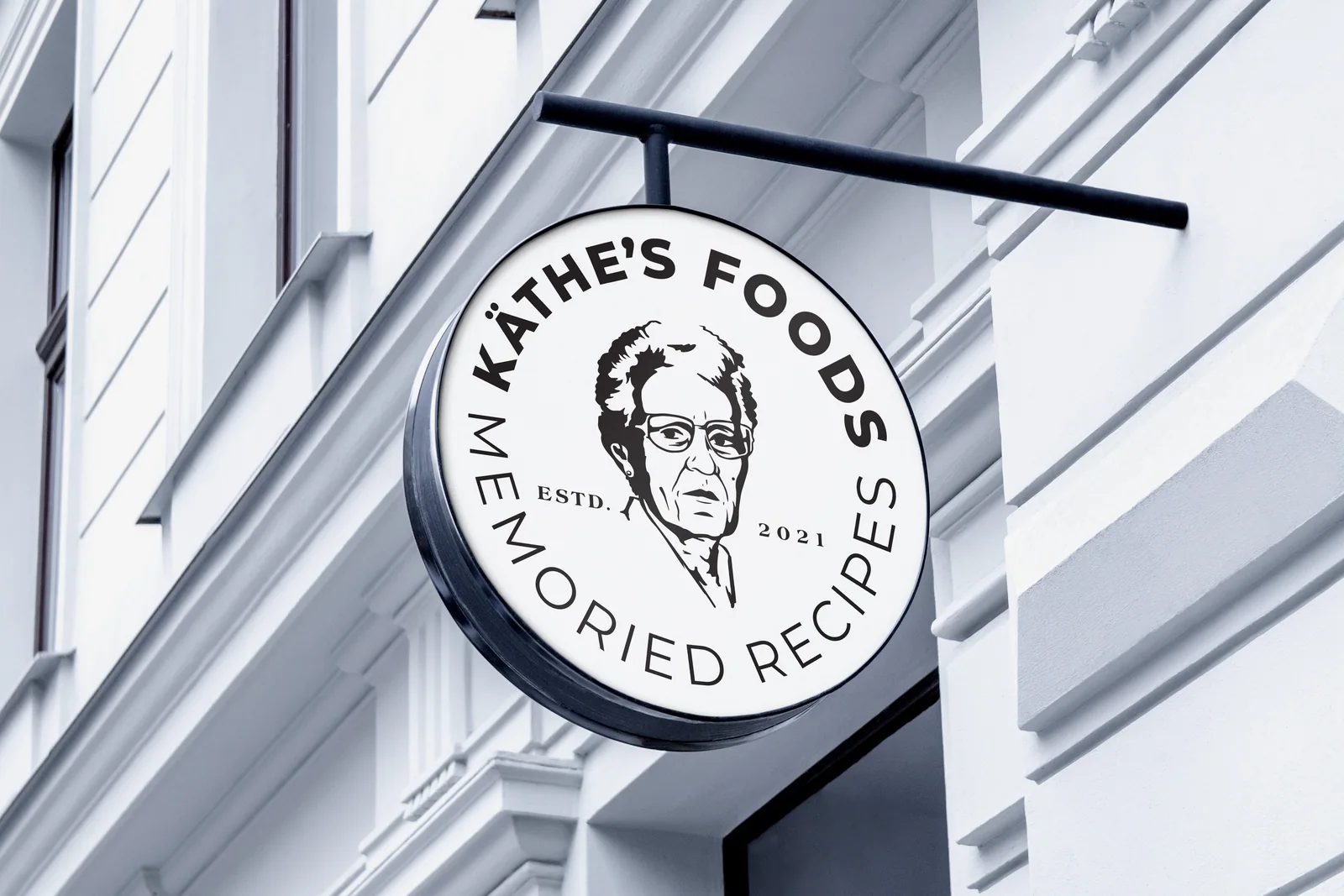 Kathe’s Foods storefront logo signage designed by BrandsByAura
