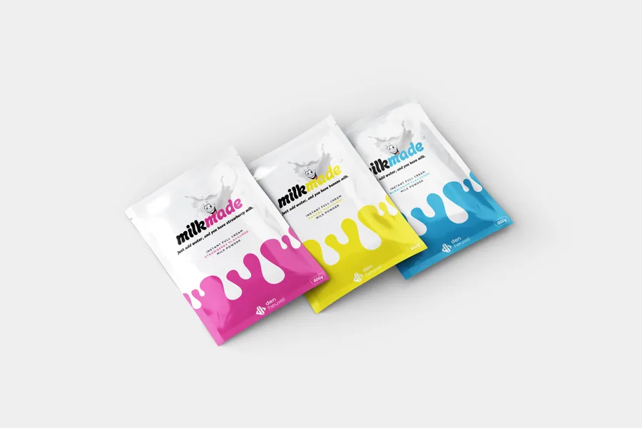 MilkMade colourful packaging design and product identity by BrandsByAura